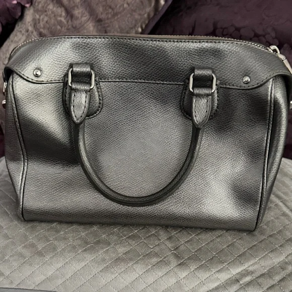 Coach Metallic Silver Satchel Bag - Picture 5 of 9